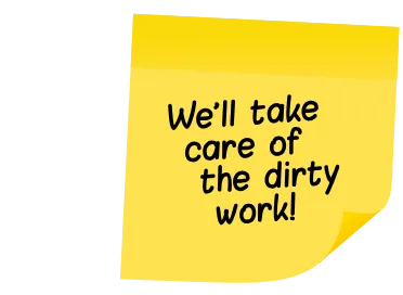 business cleaning services post-it note